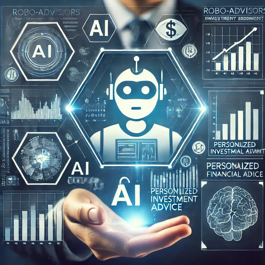 DALL·E 2024-08-16 21.34.50 - An image illustrating the role of robo-advisors in financial services, with a digital interface showing automated investment management. The backgroun