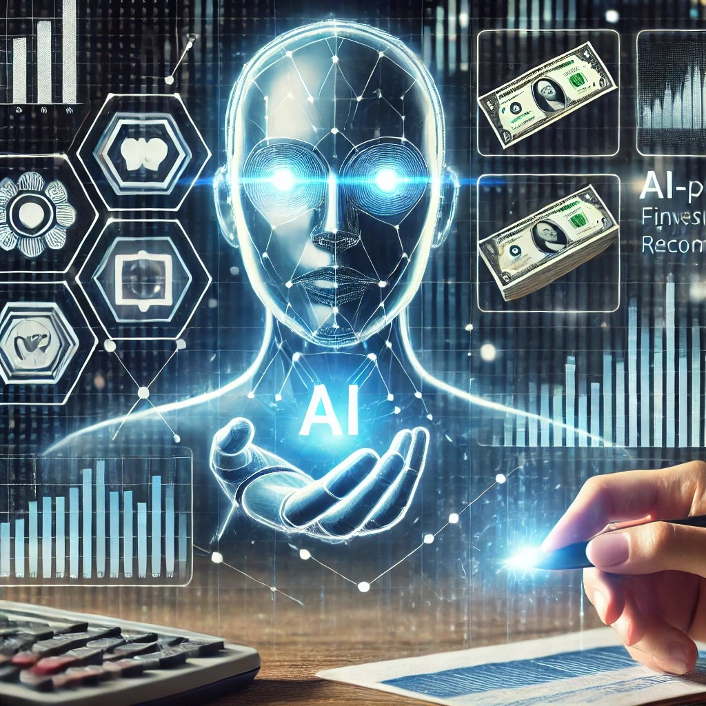 DALL·E 2024-08-16 17.31.11 - An image illustrating the integration of AI in financial services, with a digital interface showing an AI-powered financial advisor providing personal