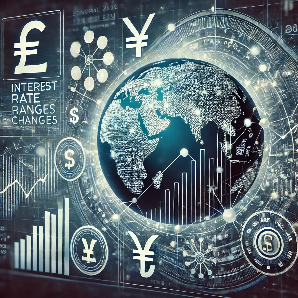 DALL·E 2024-08-16 19.49.37 - An image depicting the role of central bank policies in global finance, with symbols like interest rate changes, economic growth indicators, and curre